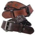 Journee Collection Women's Grommet Detail Genuine Leather Belt