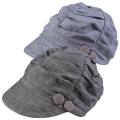 Hailey Jeans Co. Women's Ruched Crown Button Accent Tweed Cap