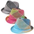 Journee Collection Women's Multi-color Straw Fedora Hat