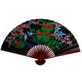 30-inch Wide Black Cherry Blossom Fan (China)