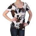 Journee Collection Women's Plus Stretchy Short-sleeve Print Shirt
