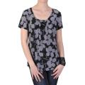 Journee Collection Women's Plus Stretchy Short-sleeve Print Shirt