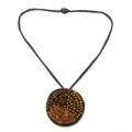 Nature's Medallion Carnelian-Crystal-Tiger's Eye Trio Necklace (Thailand)