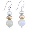 FW Pearl, Jade & Sterling Silver Earrings (Thailand)