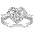 14k White Gold 2 1/4ct TDW Certified Heart-cut Diamond Ring (I, VS2)