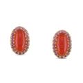 14k Yellow Gold 7 1/5ct TGW Opal and Rhodolite Stud Earrings