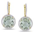 14k Yellow Gold Amethyst and 1/2ct TDW Diamond Earrings (G-H, SI1-SI2)