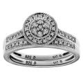 Sterling Silver 1/6ct TDW Diamond Milligrain Bridal Ring Set (H-I, I2-I3)