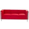 Le Corbusier Style LC2 Genuine Red Leather Sofa
