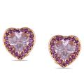 18k Pink Goldplated Silver 5 1/2ct TGW Multi-gemstone Earrings