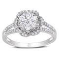 14k White Gold 1/2ct TDW Diamond Flower Ring (G-H, I1-I2)