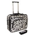 World Traveler Leaf Scroll Fashion Print Women's Rolling 17-inch Laptop Case