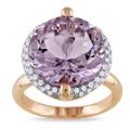 14k Pink Gold Rose de France and 1/4ct TDW Diamond Ring (G-H, SI1-SI2)