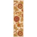 Handmade Blossom Flowers Ivory Wool Rug (2'3 x 11')