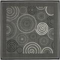 Poolside Black/ Sand Indoor Outdoor Rug (6'7 Square)