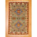 Indo Hand-knotted Kazak Light Blue/ Gray Wool Rug (3' x 5')