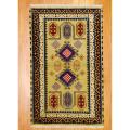Indo Hand-knotted Kazak Light Green/ Ivory Wool Rug (3' x 5')