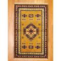 Indo Hand-knotted Kazak Gold/ Ivory Wool Rug (3' x 5')
