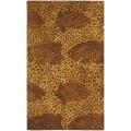 Handmade Leopard Gold/ Rust Hand-spun Wool Rug (4' x 6')