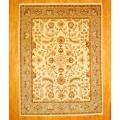 Afghan Hand-knotted Vegetable Dye Oushak Ivory/ Green Wool Rug (8'10 x 11'10)