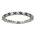 10k White Gold Blue and White Sapphire Eternity Band