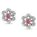 14k White Gold 1/3ct TDW Pink and White Diamond Earrings (H-I, I1-I2)