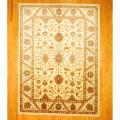 Afghan Hand-knotted Vegetable Dye Oushak Ivory/ Green Wool Rug (9' x 12'4)