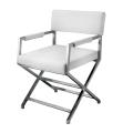 Martine White Leather Director Style Dining Chair