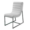 Parisian White Leather Dining Chair