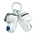 Sterling Silver Baby Shoes with Birthstone Charm