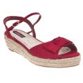 Riverberry Women's 'Quiche' Red Bow-detail Wedge Sandal