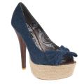 Riverberry Women's 'Savanah' Blue Peep-toe Platform Heels