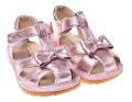 Little Blue Lamb Toddler Girl Metallic Pink Leather Squeaky Sandals