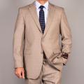 Giorgio Fiorelli Light Taupe Plaid 2-Button Suit