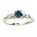 New! 14k Gold 1/2ct TDW Blue and White Diamond Engageme