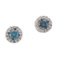New! 10k White Gold 3/4ct TDW Blue and White Diamond Ea