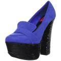 Fahrenheit Women's 'Anne-10' Blue Sequin Platform Loafers