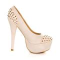 Toi et Moi 'Nandi-01' Women's Blush Studded Platform Pumps