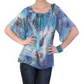 Journee Collection Women's Contemporary Plus Short-sleeve Chiffon Top