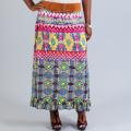 Meetu Magic Plus Size Belted Tribal Maxi Skirt