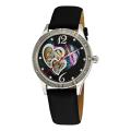 Stuhrling Original Women's Harmony Automatic Skeleton Crystal Mother of Pearl Black Watch