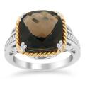 Meredith Leigh 14k Yellow Gold and Sterling Silver Smokey Quartz Ring