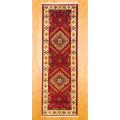 Indo Hand-knotted Kazak Red/ Ivory Wool Rug (2'1 x 6'8)