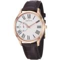 Zenith Men's 'Class Elite' White Dial Rose Gold Brown Strap Watch