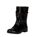 Fendi Women's Black Lace-up Rubber Short Rain Boots