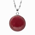 De Buman Sterling Silver Round Ruby Necklace