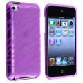 Purple Zebra TPU Rubber Skin Case for Apple iPod Touch Generation 4