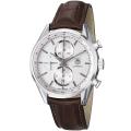 Tag Heuer Men's 'Carrera' Silver Dial Leather Strap Chronograph Watch