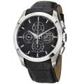 Tissot Men's 'Couturier' Black Dial Leather Strap Chronograph Watch