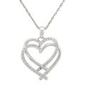 Sterling Silver 1/4ct TDW Diamond Double Heart Necklace (I-J, I2-I3)